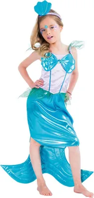 Produktbild von Meerjungfrau Kostüm "Amarine" für Mädchen - Blau | Nixen Mermaid Kinderkostüm Größe: 140