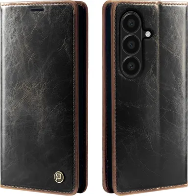 Produktbild von Handyhülle für Samsung Galaxy A57 5G Kunstleder Flip Vintage Cover Hülle RFID Schutz Case Kartenfach Farbe: Dunkelbraun