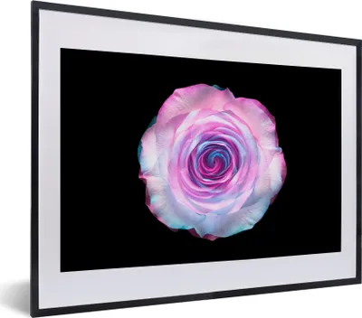 Produktbild von MuchoWow® MuchoWow® Gerahmtes Poster Rose - Abstrakt - Farben 40x30 cm - Poster mit zchwarzem Bilderrahmen - Bilderrahmen - Poster im Rahmen