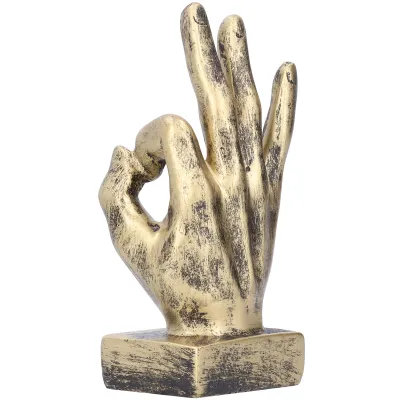 Image de Statue de doigt en résine,Statue de geste,OK Gesture Sculpture,Statue de doigt,Ornements de geste,Ornements en résine