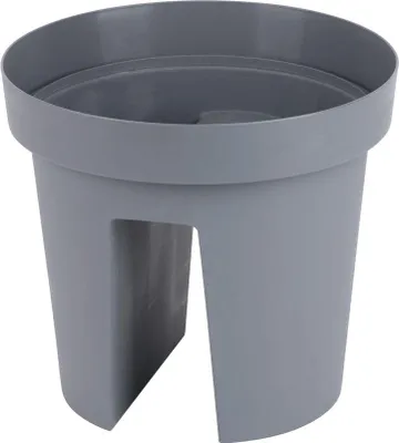 Image de Pot de fleurs Strend Pro Modern Railing, pour balustrade, 25,5x28 cm, gris