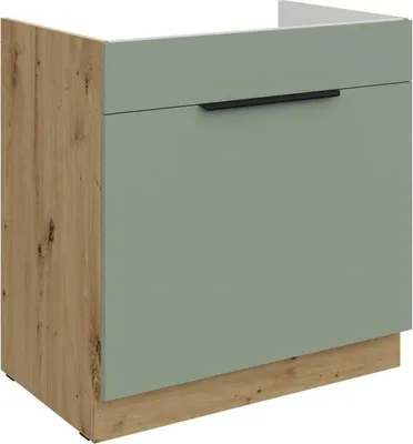 Produktbild von LUNARA Spülenunterschrank – Breite 80 cm, Grün/Eiche (Artisan)