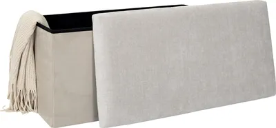 Produktbild von Home deco Fusbank/Hocker Emilia - beige - klappbar - 38 x 76 cm
