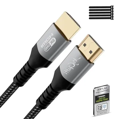 Obrázok produktu pre HDMI 2.1 kábel – kábel pre ultra vysoké rozlíšenie – 8K hranie – rýchlosť 48 Gbps – 25 metrov – čierna farba
