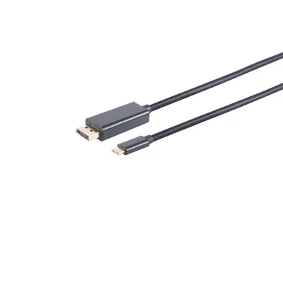 Produktbild von S/CONN 10-60185 3 m DisplayPort USB Typ-C Schwarz