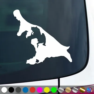 Produktbild von PantherPixel Usedom Aufkleber Insel Umriss Kontur Nordsee Sticker Auto Geschenkidee Farbe Weiss