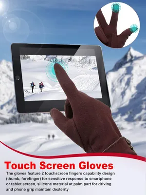 Produktbild von 3 Paar Damen-Winterhandschuhe, warme Touchscreen-Handschuhe, winddichte Handschuhe für Damen und Mädchen im Winter
