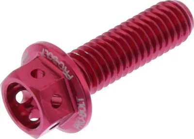 Immagine prodotto di Vite a Esagono JMP rossa in alluminio, M6 x 1,00 x 20 mm, forata, con una riduzione di peso del 60%