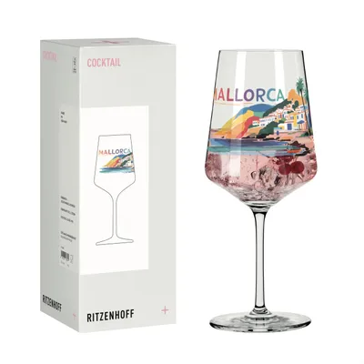 Immagine prodotto di Bicchiere da cocktail Ritzenhoff "Entdecker", capacità 544 ml, vetro di cristallo, motivo "Mallorca", colorato