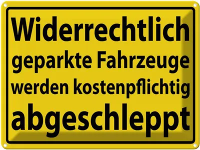 Produktbild von vianmo Blechschild 30x40 cm Widerrechtlich geparkte Fahrzeuge Warnschild Hinweisschild Sicherheit Vorsicht