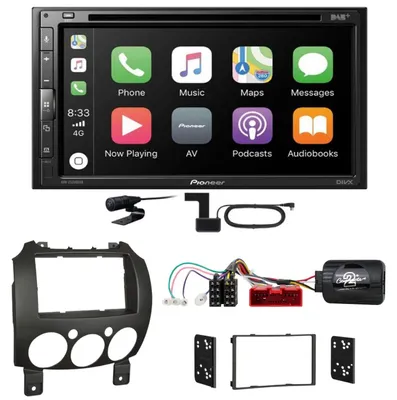 Produktbild von Pioneer AVH-Z5200DAB CarPlay Android Auto USB Einbauset für Mazda 2 2008-2014