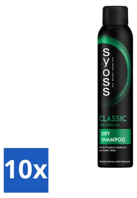 Productafbeelding van 10 x Syoss Anti-Vet droogshampoo - 200 ml - Voordeelverpakking - 10 stuks