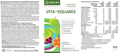 Produktbild von NEOLIFE Vita-Squares, Multivitamine für Kinder, Kautabletten 180 pc