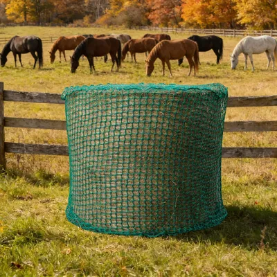 Image de Elzusha - Rond filet pour chevaux - 120 cm - Largeur de la maille : 4,5 cm - Vert