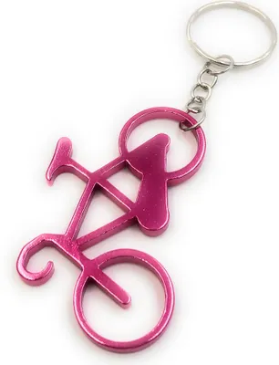 Produktbild von Onwomania Schlüsselanhänger Fahrrad Lila Metall Anhänger Charm