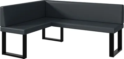 Produktbild von MEBLINI Eckbank für Esszimmer - Küchenbank - Essecke - Sitzecke Küche - TONI - U-Beine 128x168x87cm Links - Dunkelgrau Kunstleder