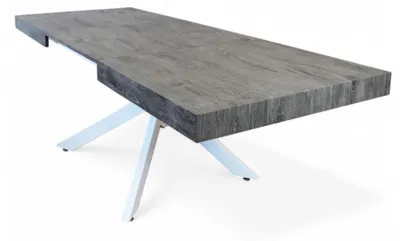 Immagine prodotto di Tavolo allungabile con struttura in metallo antracite effetto legno 90x160/240xH75 cm