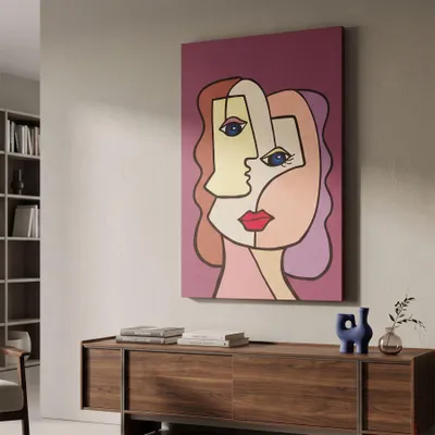 Immagine prodotto di Mauro Ferretti, dipinto murale, soggetto: volto, dimensioni 60x3x90 cm, multicolore