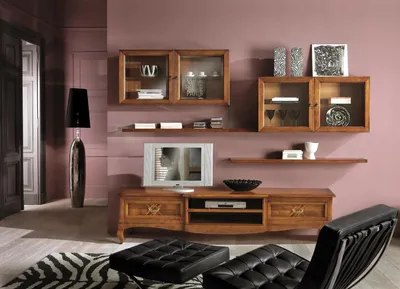 Produktbild von Wohnzimmer Set Vitrine TV Kommode Couchtisch Kommoden Schrank Holz Neu 7 tlg.