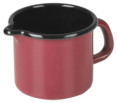 Schnabelpfanne 9 cm, 0,5 l, rot, Emaille, für alle Herdarten