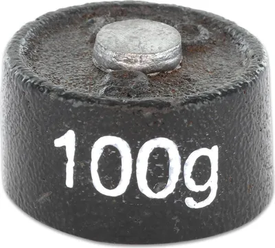 Produktbild von Betzold Gussgewichte weiß beschriftet, Gewicht: 100 g
