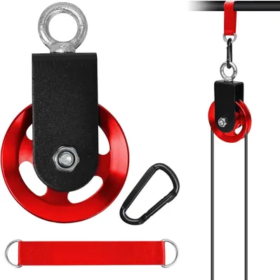 Produktbild von 90-mm-Umlenkrolle – Heben/Rückführen – Federhaken – max. Belastung 300 kg – Fitnessstudio