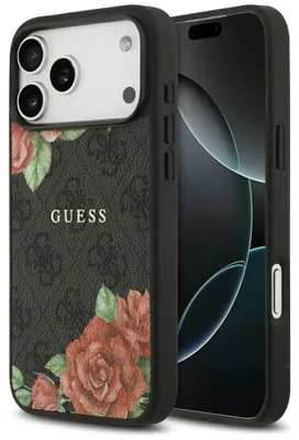 Produktbild von Etui Guess 4G Blumen Druck Magsafe Na Iphone 17 Pro - Czarne