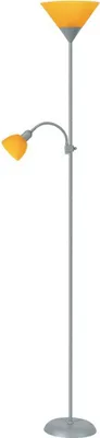 Image de Rabalux Lampadaire argenté Action avec abat-jour orange pour ampoules E27+E14 4026