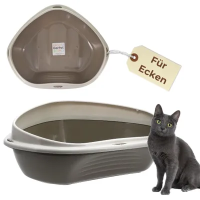 Produktbild von Katzenklo Ecke Eckkatzentoilette Katzenklo mit Rand Katzentoilette Offen Schalentoilette Ecktoilette Katzen WC ohne Deckel Katzentoilette mit Abnehmbarem Rand