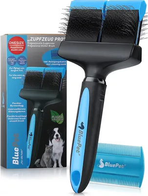 Produktbild von BluePet "ZupfZeug Pro" professionelle Bürste für Hunde und Katzen
