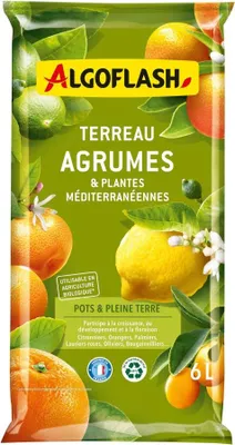 Image de Terreau pour agrumes et plantes méditerranéennes, ALGOFLASH 6 litres