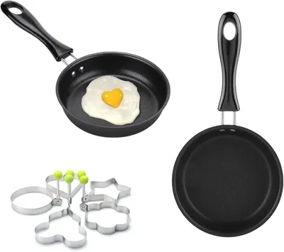 Imagen del producto de Juego de 2 sartenes mini, de 12 cm, con revestimiento antiadherente, aptas para inducción y gas