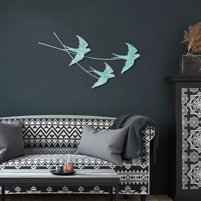 Image de Wallity, Wallow 4, accessoire mural décoratif en métal, 100 % METAL, multicolore, 42 x 70 cm