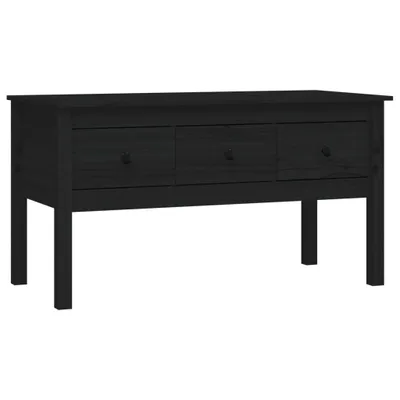 Produktbild von Couchtisch Schwarz 102x49x55 cm Massivholz Kiefer
