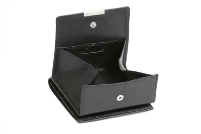 Produktbild von Wiener-Schachtel mit großer Kleingeldschütte LEAS, in Echt-Leder, schwarz - LEAS Special Edition