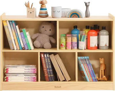 Image de Armoire de rangement pour chambre d'enfant - Rangement pour jouets - Bibliothèque - Meuble pour enfant - Meuble de rangement - 5 compartiments