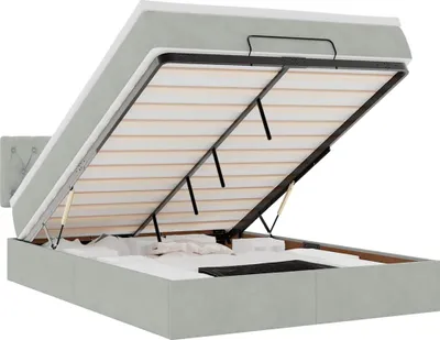 Obrázek produktu pro vidaXL Osmanská postel s matrací světle šedá 140x190 cm sametová