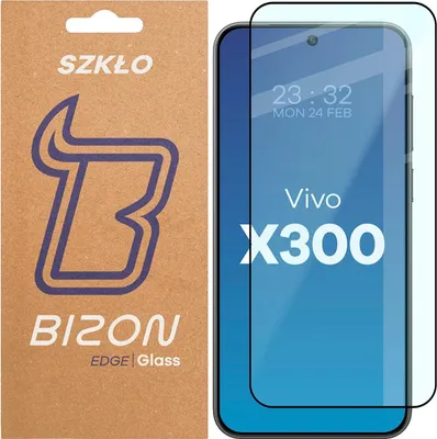 Produktbild von Gehärtetes Glas für Vivo X300, Bizon Glass Edge 2, Schwarzer Rahmen