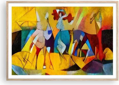 Produktbild von Gerahmtes Poster - Rahmen in heller Eiche - Abstraktion modern - 100x70 cm - Wand Bild - Wanddeko - Wandbilder - Wandposter - Bilderrahmen - Bilder - Kunstdruck - Wandbild - P2NAA100x70-3455
