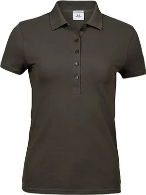 Produktbild von Tee Jays 145 | Damen Luxury Stretch Poloshirt - Farbe: Dark Olive - Größe: S