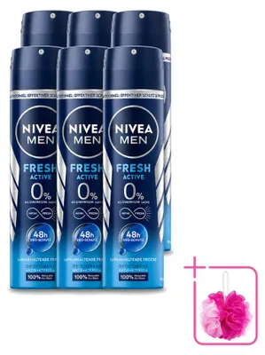 Image de 6 sprays déodorants NIVEA MEN Fresh Active - 150 ml - Pack économique - 6 pièces