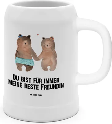 Produktbild von Mr. & Mrs. Panda Seidel Bär Freundin - Weiß - Geschenk, Steinkrug, Krug, Trinkkrug, Humpen, Teddybär, Beste Freund Liebe Liebesbeweis Verliebt Kumpel Kumpeliene