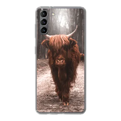 Produktbild von MuchoWow® Handyhülle Schutzhülle Hülle für Samsung Galaxy S21 Plus Schottischer Hochländer - Wald - Kuh - Tiere - Natur Silikon Softcase Handy Hülle - Handy-Tasche