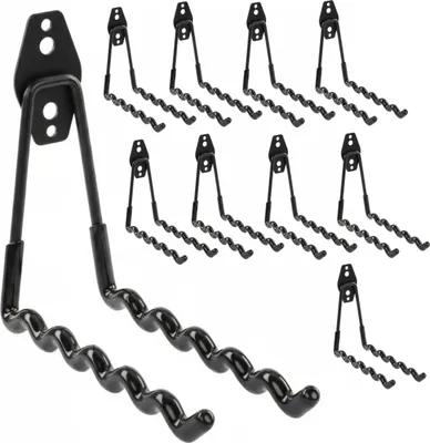 Zdjęcie produktu dla 10x Hak ścienny falisty 19cm narzędzia garaż ogród sprzęt 25kg rowery węże