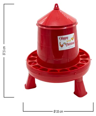 Immagine prodotto di Set di abbeveratoio e mangiatoia, capacità 4 kg e 5 litri, con piedini, in plastica resistente, per polli