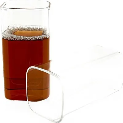 Zdjęcie produktu dla zestaw 6 szklanek 350 ml do long drinków, szklanka koktajlowa, szklanka kwadratowa, przezroczysta,