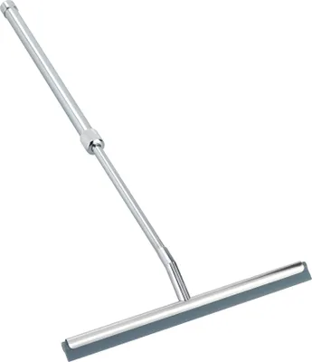 A silver and gray squeegee with an extendable handle, shown against a white background.