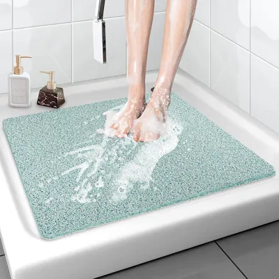 Immagine prodotto di Tappetino antiscivolo per doccia, 80x80 cm, verde, in PVC, con fori di scarico