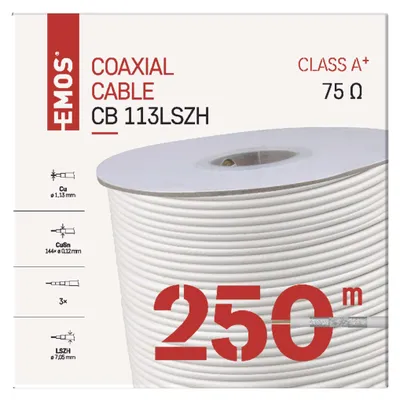 Koaxialkabel CB113 LSZH, 250m