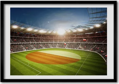 Produktbild von Bild - Bilderrahmen - 100 cm x 70 cm - MDF - Rahmen - Foto - Wandkunst Stadion Polen